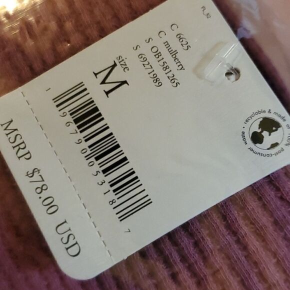 Free People Women's Santa Clara Thermal Top Mulberry  NWT size Medium - Picture 3 of 5